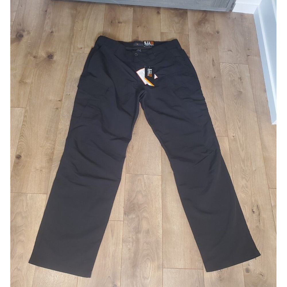 NWT 5.11 Tactical Mens 38 x 34” Black Fast Tac Cargo Pants Stretch Waist 74439